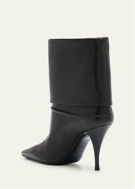 ysl niki slouch boots|Saint Laurent Niki Leather YSL Buckle Ankle Booties.